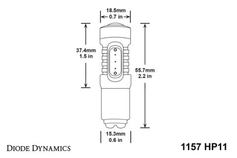 1157 LED Bulb HP11 LED Amber Single Diode Dynamics