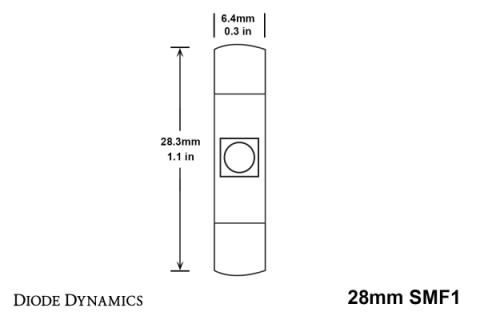 28mm SMF1 LED Bulb Green Single Diode Dynamics