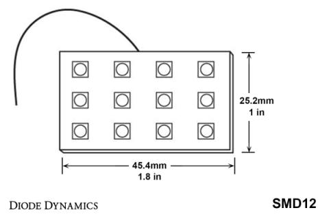 LED Board SMD12 Cool White Single Diode Dynamics