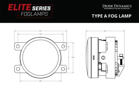 Elite Series Fog Lamps for 2009-2021 Nissan Frontier Pair Cool White 6000K Diode Dynamics