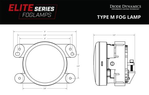 Elite Series Fog Lamps for 2020-2022 Jeep JT Gladiator Overland/Rubicon w/ Plastic Bumper Pair Cool White 6000K Diode Dynamics
