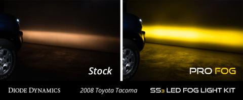 SS3 LED Fog Light Kit for 2005-2011 Toyota Tacoma White SAE Fog Pro w/ Backlight Diode Dynamics