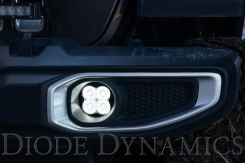 SS3 LED Fog Light Kit for 2020-2021 Jeep Gladiator White SAE Fog Pro w/ Backlight Type M Bracket Kit Diode Dynamics