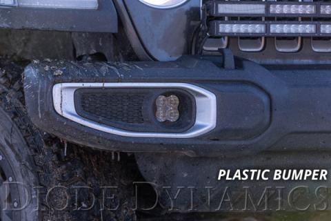 SS3 LED Fog Light Kit for 2020-2021 Jeep Gladiator White SAE Fog Max w/ Backlight Type MS Bracket Kit Diode Dynamics
