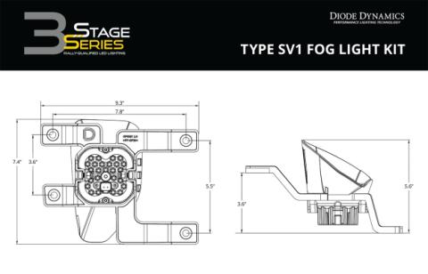 SS3 LED Fog Light Kit for 2019 Chevrolet Silverado 1500 LD White SAE Fog Sport w/ Backlight Diode Dynamics