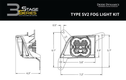 SS3 LED Fog Light Kit for 2020-2021 Chevrolet Silverado HD 2500/3500 Yellow SAE Fog Sport w/ Backlight Diode Dynamics