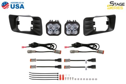 SS3 LED Fog Light Kit for 2015-2020 GMC Yukon, White SAE Fog Sport with Backlight Diode Dynamics