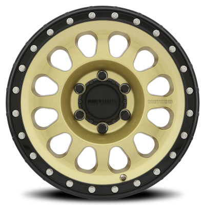 Aluminum Wheels 16x8 MR315 Bolt Pattern 6 On 139.7 Offset 0 Lip Size 1.65 Gold GD Black Street Loc Method