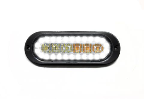 Dual Function Ultra Thin Flush Mount Amber Flasher Strobe With White LED DRL function - SAE Certified J595 and J2087 Race Sport Lighting