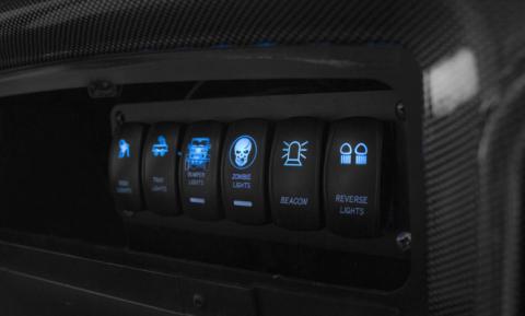 LED Rocker Switch w/ Blue LED Radiance Backup Lights Race Sport Lighting