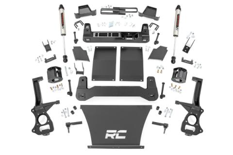 4 Inch Suspension Lift Kit Strut Spacers &amp; V2 Shocks 19 Silverado/Sierra 1500 Trailboss/AT4 4WD Rough Country