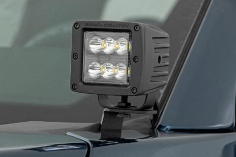 Ford 2-inch LED Lower Windshield Ditch Kit w/ Amber DRL 15-21 Ford F-150 Rough Country