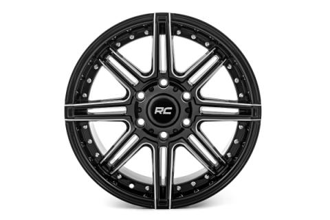88 Series Wheel One-Piece Gloss Black 22x10 8x6.5 -19mm Rough Country