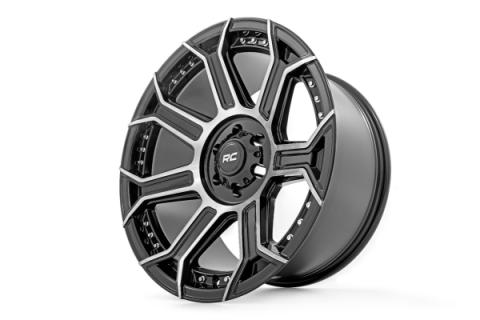 89 Series Wheel One-Piece Black Machined Gun Metal 20x10 8x6.5 -19mm Rough Country