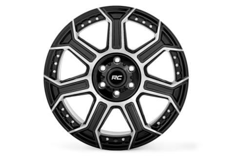 89 Series Wheel One-Piece Black Machined Gun Metal 20x10 6x5.5 -25mm Rough Country