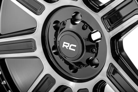 89 Series Wheel One-Piece Black Machined Gun Metal 20x10 5x5 -19mm Rough Country