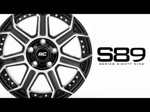 89 Series Wheel One-Piece Black Machined Gun Metal 22x10 8x6.5 -19mm Rough Country
