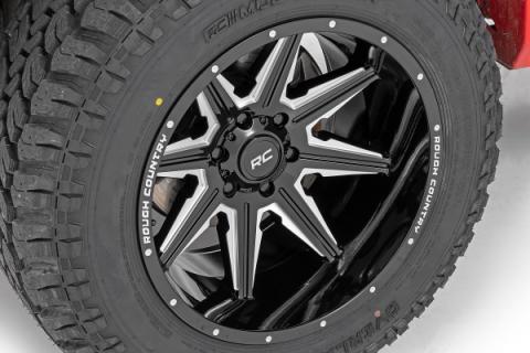 91 Series Milled One-Piece Gloss Black 20x12 6x135 -44mm Rough Country