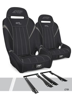 GT/S.E. Suspension Seats Kit for Polaris RZR PRO XP PRO R Turbo R Pair Black &amp; Gray PRP Seats