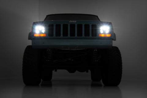 Jeep 5X7 Inch LED Headlights Jeep Cherokee XJ Rough Country