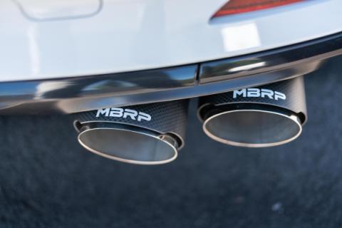 T304 Stainless Steel 2.5 Inch Resonator Back Dual Rear Quad Tips 18-Up Audi S5 Coupe/S4 Sedan MBRP