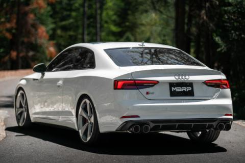 T304 Stainless Steel 2.5 Inch Resonator Back Dual Rear Quad Tips 18-Up Audi S5 Coupe/S4 Sedan MBRP