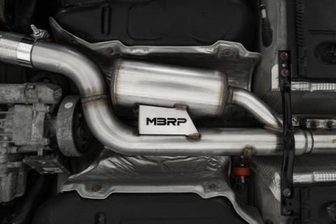 2017-19 Volkswagen Golf Sportwagen and Alltrack 1.8T Armor Pro T304SS 3 Inch Cat-Back, 2.5 Inch Dual Split Rear, Factory Through Bumper MBRP