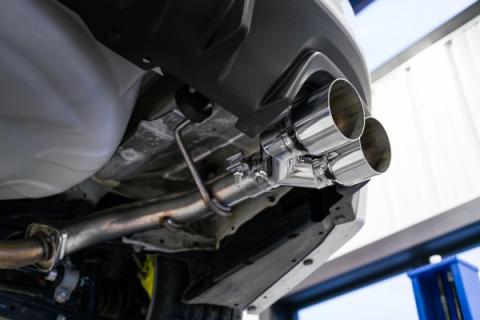 Subaru 2.5 Inch Axle Back Dual Split Rear-Quad Carbon Fiber Tips For 11-21 Subaru Impreza WRX Armor Pro MBRP
