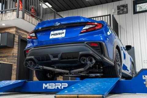 23-Up Subaru WRX 2.4L T304 Stainless Steel 3 Inch Cat-Back Dual Split Rear Quad Carbon Fiber Tips Race Profile MBRP