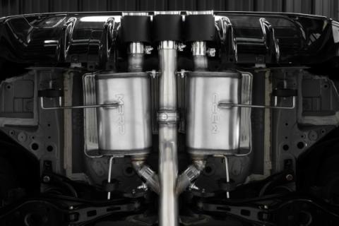 23-Up Honda Civic Type R 2.0L 3 Inch Cat-Back Exhaust System Armor Pro T304 Stainless Steel Triple Center Outlet with Carbon Fiber Tips Active Exhaust MBRP