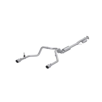 2019-up Silverado/Sierra 1500 2.7L Armor Lite Aluminized Steel 3 Inch Cat-Back, 2.5 Inch Dual Split Rear Exit MBRP