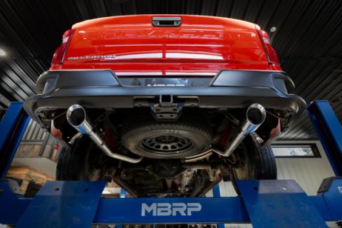 2019-up Silverado/Sierra 1500 2.7L Armor Lite Aluminized Steel 3 Inch Cat-Back, 2.5 Inch Dual Split Rear Exit MBRP