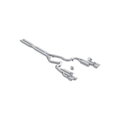 24-Up Ford Mustang GT 5.0L, Armor Lite Aluminized Steel 3 Inch Cat-Back Dual Split Rear with Quad Tips, Race Profile MBRP