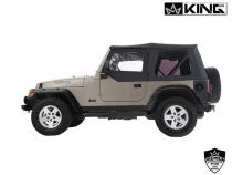 Jeep TJ Replacement Soft Top With Upper Doors For 97-06 Wrangler TJ Black Diamond King 4WD