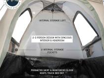 LD TACT - Bed Tent Full Size 5.5-5.8 Foot, Tan Body and Green Rainfly Overland Vehicle Systems