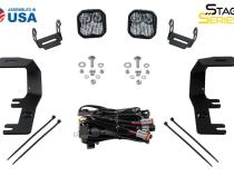 SS3 LED Ditch Light Kit for 2014-2019 Silverado/Sierra, Pro White Combo Diode Dynamics