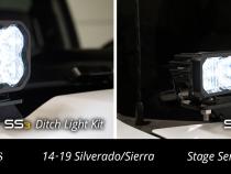 SSC2 LED Ditch Light Kit for 2014-2019 Chevrolet Silverado 1500 Pro White Combo Diode Dynamics