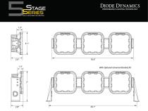 SS5 Sport Universal CrossLink 3-Pod Lightbar Yellow Combo Diode Dynamics