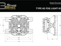 SS3 LED Fog Light Kit for 2010-2018 Ford Transit Connect White SAE Fog Sport w/ Backlight Diode Dynamics