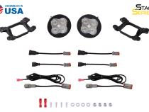 SS3 LED Fog Light Kit for 2014-2017 Jeep Cherokee Yellow SAE Fog Pro w/ Backlight Type M Bracket Kit Diode Dynamics