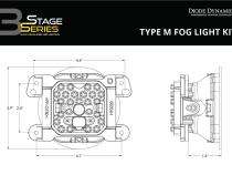 SS3 LED Fog Light Kit for 2005-2007 Dodge Magnum White SAE Fog Max w/ Backlight Type M Bracket Kit Diode Dynamics