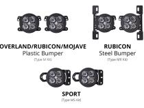 SS3 LED Fog Light Kit for 2020-2021 Jeep Gladiator White SAE Fog Max w/ Backlight Type MS Bracket Kit Diode Dynamics