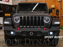 SS3 LED Fog Light Kit for 2020-2021 Jeep Gladiator White SAE Fog Max w/ Backlight Type MS Bracket Kit Diode Dynamics