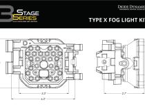 SS3 LED Fog Light Kit for 2008-2009 Subaru Legacy White SAE Fog Pro w/ Backlight Diode Dynamics