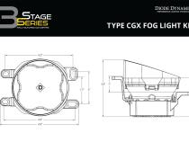 SS3 LED Fog Light Kit for 2018-2020 Toyota Sienna, Yellow SAE Fog Sport with Backlight Diode Dynamics