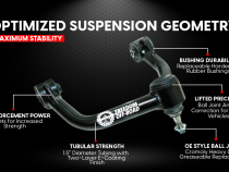 Front Upper Control Arms for 2-4 Inch Lift 07-17 Expedition 04-20 F-150 No Raptor 06-08 Mark LT 07-15 Navigator Freedom Off-Road