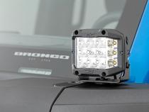 LED Light Ditch Mount 2 Inch Black Series Pair Flood Pattern 21-Up Ford Bronco Rough Country