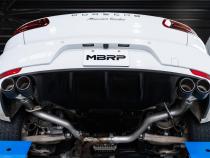 Porsche 2.5 Inch Axle Back Dual Split Rear Bypass Armor Pro Series Carbon Fiber Tips For 14-Up Porsche Macan MBRP