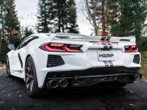 2020-Up Chevrolet Corvette C8 6.2L Armor Pro T304 Stainless Steel 3 Inch Cat-Back Quad Split Rear with Carbon Fiber Tips Valve Delete MBRP