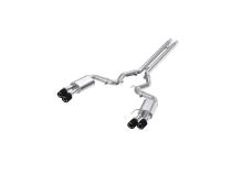 18-23 Ford Mustang GT 5.0L T304 Stainless Steel 3 Inch Cat-Back Dual Rear with Quad Carbon Fiber Tips Street Version MBRP